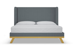 Tatum Upholstered Platform Bed :: Leg Finish: Natural / Size: King