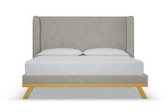 Tatum Upholstered Platform Bed :: Leg Finish: Natural / Size: California King