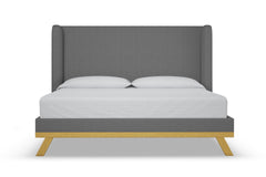 Tatum Upholstered Platform Bed :: Leg Finish: Natural / Size: California King
