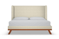 Tatum Upholstered Platform Bed :: Leg Finish: Pecan / Size: Full Size