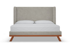 Tatum Upholstered Platform Bed :: Leg Finish: Pecan / Size: Full Size