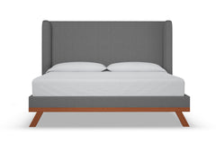 Tatum Upholstered Platform Bed :: Leg Finish: Pecan / Size: California King