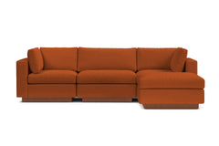 Taylor Plush 4pc Modular Chaise Sectional Sofa :: Leg Finish: Pecan