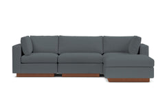 Taylor Plush 4pc Modular Chaise Sectional Sofa :: Leg Finish: Pecan