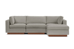 Taylor Plush 4pc Modular Chaise Sectional Sofa :: Leg Finish: Pecan