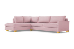 Tuxedo 2pc Sleeper Sectional :: Leg Finish: Natural / Configuration: LAF - Chaise on the Left / Sleeper Option: Memory Foam Mattress