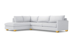 Tuxedo 2pc Sleeper Sectional :: Leg Finish: Natural / Configuration: LAF - Chaise on the Left / Sleeper Option: Deluxe Innerspring Mattress