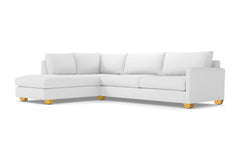 Tuxedo 2pc Sleeper Sectional :: Leg Finish: Natural / Configuration: LAF - Chaise on the Left / Sleeper Option: Deluxe Innerspring Mattress