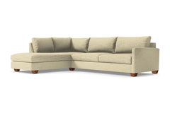 Tuxedo 2pc Sleeper Sectional :: Leg Finish: Pecan / Configuration: LAF - Chaise on the Left / Sleeper Option: Memory Foam Mattress