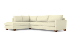 Tuxedo 2pc Sleeper Sectional :: Leg Finish: Pecan / Configuration: LAF - Chaise on the Left / Sleeper Option: Memory Foam Mattress