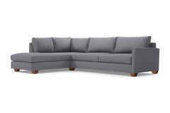 Tuxedo 2pc Sleeper Sectional :: Leg Finish: Pecan / Configuration: LAF - Chaise on the Left / Sleeper Option: Memory Foam Mattress