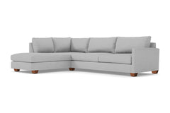 Tuxedo 2pc Sleeper Sectional :: Leg Finish: Pecan / Configuration: LAF - Chaise on the Left / Sleeper Option: Memory Foam Mattress