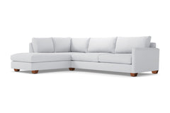 Tuxedo 2pc Sleeper Sectional :: Leg Finish: Pecan / Configuration: LAF - Chaise on the Left / Sleeper Option: Memory Foam Mattress