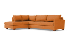 Tuxedo 2pc Sleeper Sectional :: Leg Finish: Pecan / Configuration: LAF - Chaise on the Left / Sleeper Option: Memory Foam Mattress