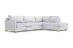 Tuxedo 2pc Sleeper Sectional :: Leg Finish: Natural / Configuration: RAF - Chaise on the Right / Sleeper Option: Deluxe Innerspring Mattress