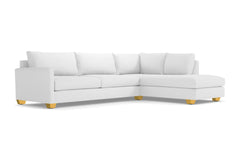 Tuxedo 2pc Sleeper Sectional :: Leg Finish: Natural / Configuration: RAF - Chaise on the Right / Sleeper Option: Deluxe Innerspring Mattress