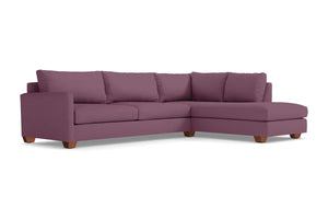 Tuxedo 2pc Sleeper Sectional :: Leg Finish: Pecan / Configuration: RAF - Chaise on the Right / Sleeper Option: Memory Foam Mattress