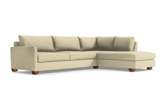 Tuxedo 2pc Sleeper Sectional :: Leg Finish: Pecan / Configuration: RAF - Chaise on the Right / Sleeper Option: Deluxe Innerspring Mattress