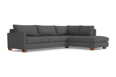 Tuxedo 2pc Sleeper Sectional :: Leg Finish: Pecan / Configuration: RAF - Chaise on the Right / Sleeper Option: Deluxe Innerspring Mattress