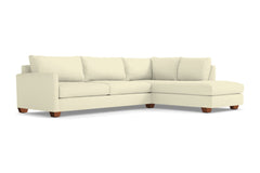 Tuxedo 2pc Sleeper Sectional :: Leg Finish: Pecan / Configuration: RAF - Chaise on the Right / Sleeper Option: Deluxe Innerspring Mattress