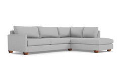 Tuxedo 2pc Sleeper Sectional :: Leg Finish: Pecan / Configuration: RAF - Chaise on the Right / Sleeper Option: Deluxe Innerspring Mattress