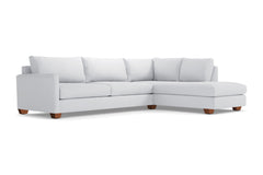 Tuxedo 2pc Sleeper Sectional :: Leg Finish: Pecan / Configuration: RAF - Chaise on the Right / Sleeper Option: Deluxe Innerspring Mattress