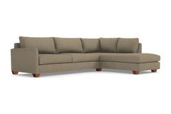 Tuxedo 2pc Sleeper Sectional :: Leg Finish: Pecan / Configuration: RAF - Chaise on the Right / Sleeper Option: Deluxe Innerspring Mattress