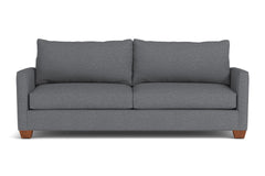 Tuxedo Queen Size Sleeper Sofa Bed :: Leg Finish: Pecan / Sleeper Option: Deluxe Innerspring Mattress