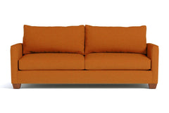 Tuxedo Queen Size Sleeper Sofa Bed :: Leg Finish: Pecan / Sleeper Option: Deluxe Innerspring Mattress