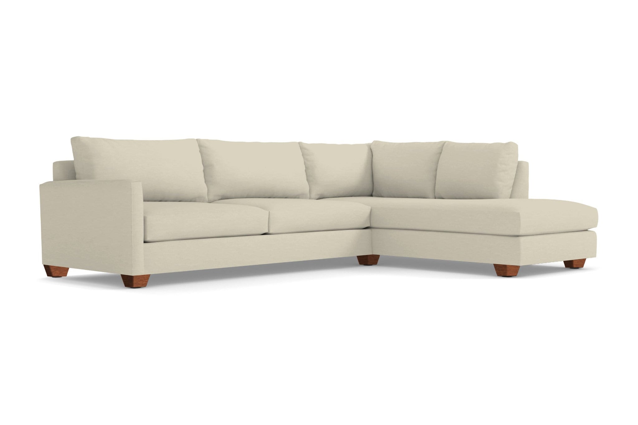 Tuxedo 2pc Sectional Sofa :: Leg Finish: Pecan / Configuration: RAF - Chaise on the Right