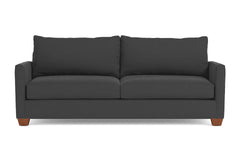 Tuxedo Queen Size Sleeper Sofa Bed :: Leg Finish: Pecan / Sleeper Option: Deluxe Innerspring Mattress
