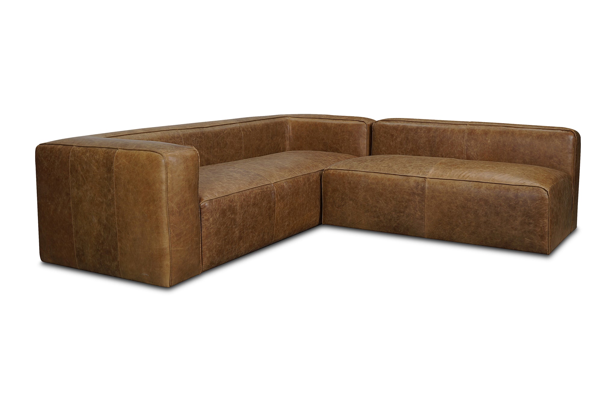Wilco 2pc Leather Modular Sectional Sofa