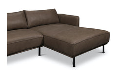 Ezra 2pc Leather Sectional Sofa :: Configuration: RAF - Chaise on the Right