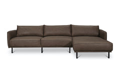 Ezra 2pc Leather Sectional Sofa :: Configuration: RAF - Chaise on the Right