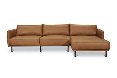 Ezra 2pc Leather Sectional Sofa :: Configuration: RAF - Chaise on the Right