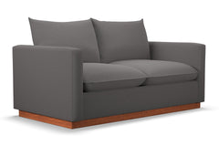 Olivia Twin Size Sleeper Sofa Bed :: Leg Finish: Pecan / Sleeper Option: Deluxe Innerspring Mattress