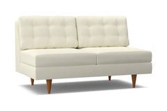 Logan Armless Apartment Size Sofa :: Leg Finish: Pecan