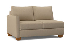 Tuxedo Left Arm Loveseat :: Leg Finish: Pecan / Configuration: LAF - Chaise on the Left