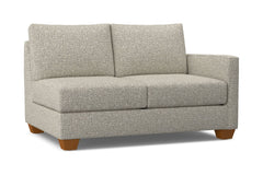 Tuxedo Right Arm Loveseat :: Leg Finish: Pecan / Configuration: RAF - Chaise on the Right