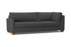 Tuxedo Left Arm Corner Sofa :: Leg Finish: Pecan / Configuration: LAF - Chaise on the Left