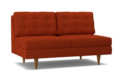 Logan Armless Apartment Size Sofa :: Leg Finish: Pecan