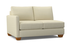 Tuxedo Left Arm Loveseat :: Leg Finish: Pecan / Configuration: LAF - Chaise on the Left