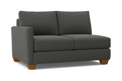 Tuxedo Left Arm Loveseat :: Leg Finish: Pecan / Configuration: LAF - Chaise on the Left