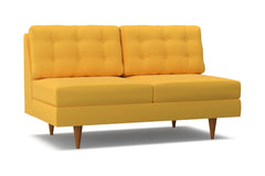 Logan Armless Apartment Size Sofa :: Leg Finish: Pecan