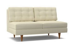 Logan Armless Apartment Size Sofa :: Leg Finish: Pecan