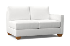 Tuxedo Right Arm Loveseat :: Leg Finish: Pecan / Configuration: RAF - Chaise on the Right