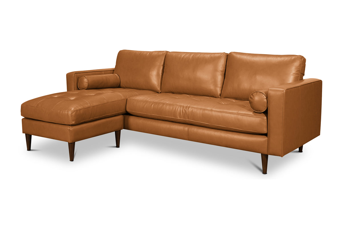 Jensen Reversible Chaise Leather Sectional Apt2B