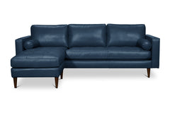 Jensen Reversible Chaise Leather Sectional