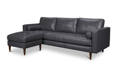 Jensen Reversible Chaise Leather Sectional