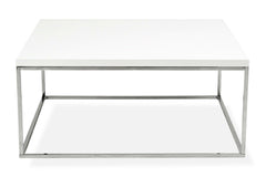 Kings Road Sq. Coffee Table WHITE/CHROME - Apt2B